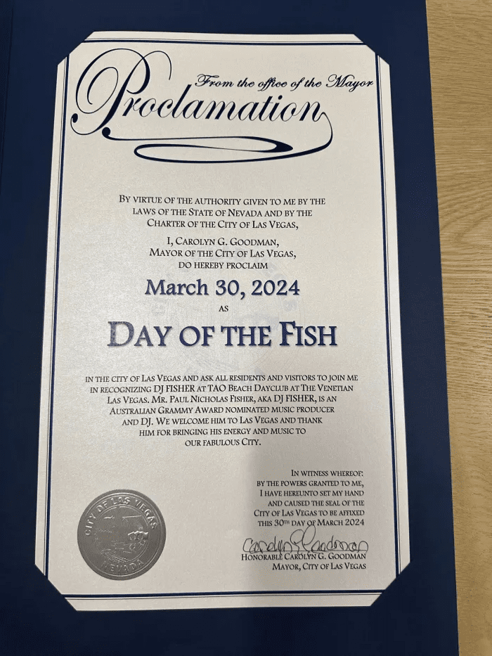 image-10 Day of the Fish proclamation — Fisher Las Vegas honored with official city holiday