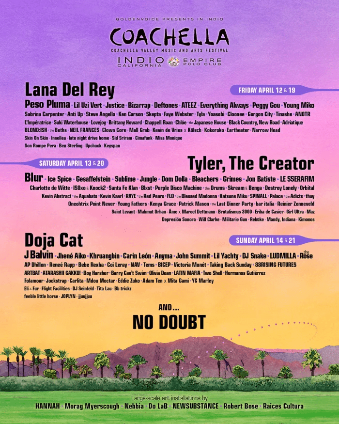 Coachella 2024 Official Lineup Coachella 2024 Official Lineup
