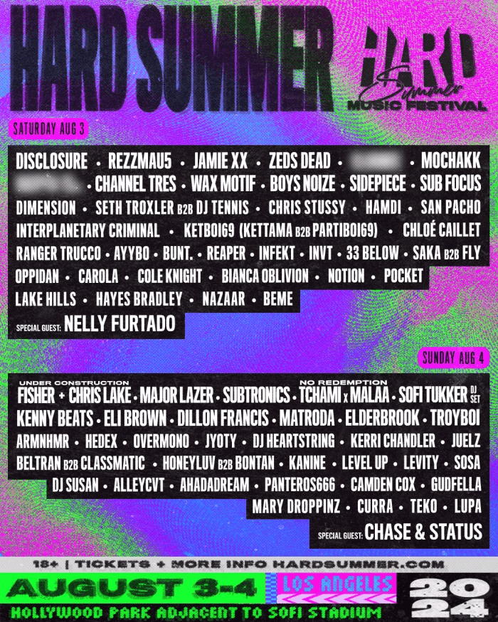 Hard Summer 2024 Lineup Hard Summer 2024 Lineup