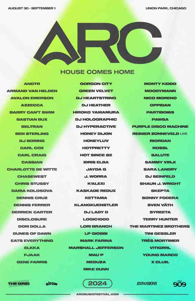 ARC Music Festival Lineup ARC Music Festival's 2024 Lineup, making it an underrated Chicago Music Festival