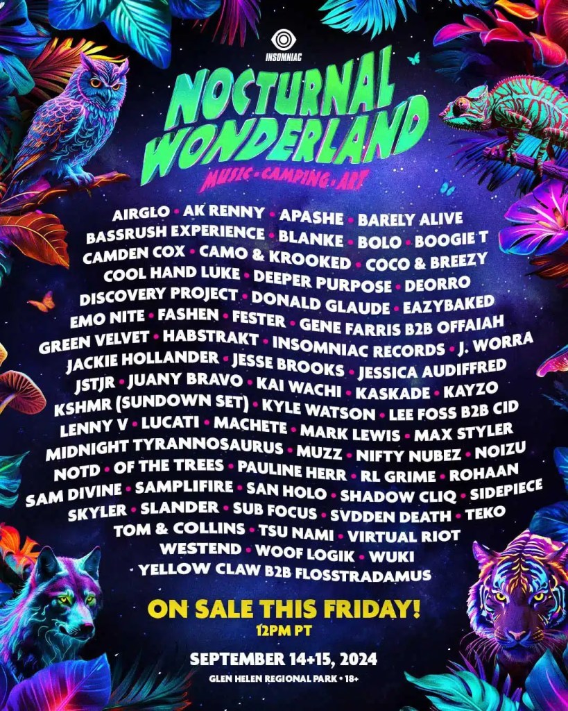 Nocturnal Wonderland 2024 Lineup Nocturnal Wonderland 2024 Offici