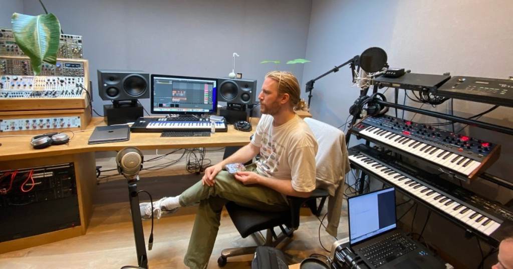 Sub Focus in the studio Sub Focus in his home recording studio