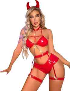 Shiny Devil outfit Shiny Red Devil Rave Outfit
