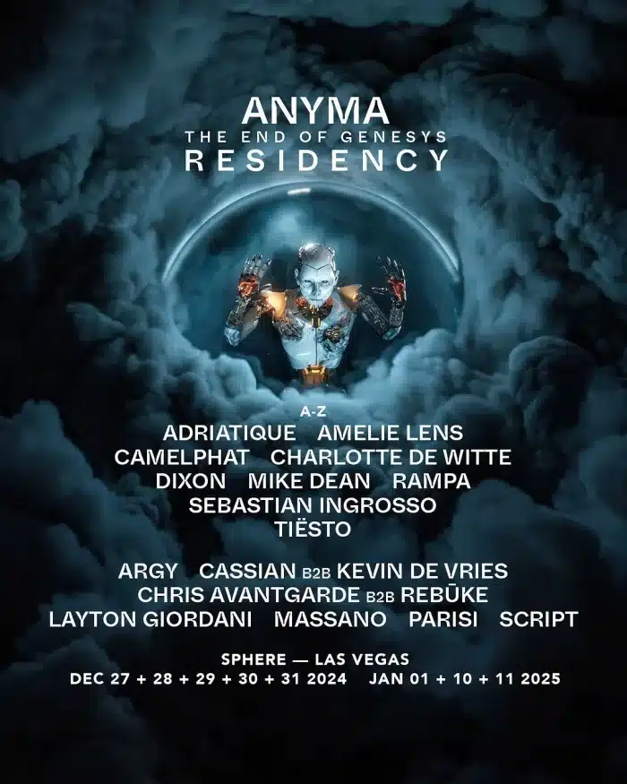 Anyma supporting acts Anyma Las Vegas Sphere Residency Full Lineup and Supporting Acts