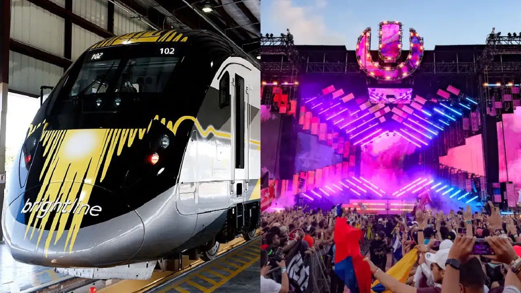 Brightline to Ultra Brightline Train Transportation partners with UMF Miami and Red Bull in 2025