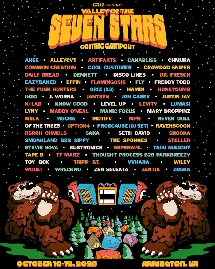 GRiZ Festival 2025 Lineup GRiZ's debut festival, Seven Stars Official Lineup