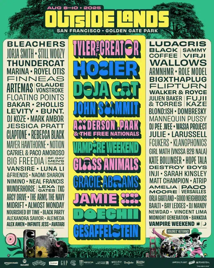 Outside Lands 2025 Official Lineup Outside Lands Music Festival 2025 Official Lineup