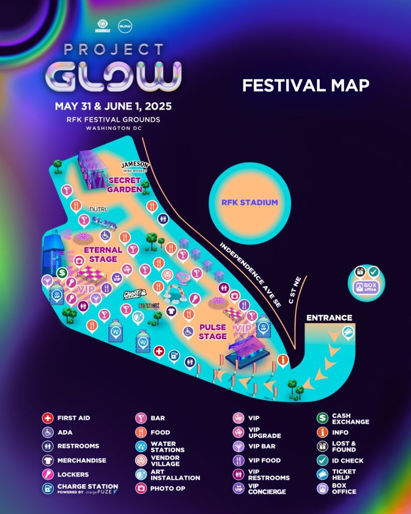 Project Glow Fest Map Project GLOW 2025: Complete Festival Guide, Set Times, Festival Rules, & more!