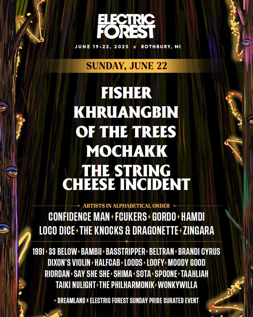 Electric Forest Sunday 2025 Electric Forest 2025 Sunday Daily Lineup
