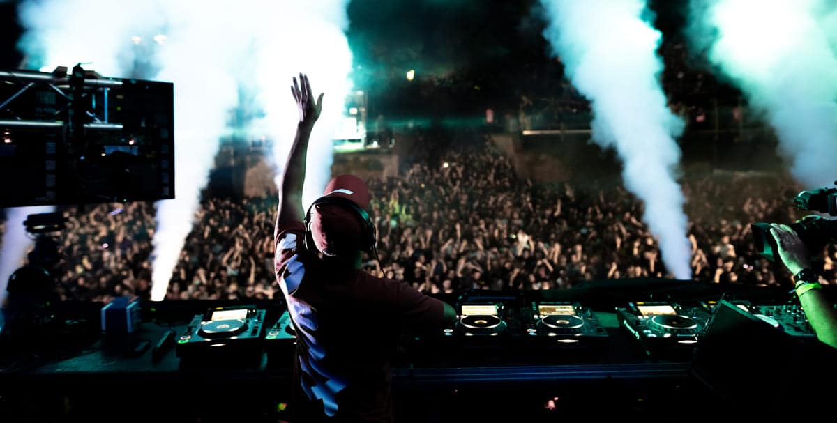 EDM Festival with pyrotechnical production