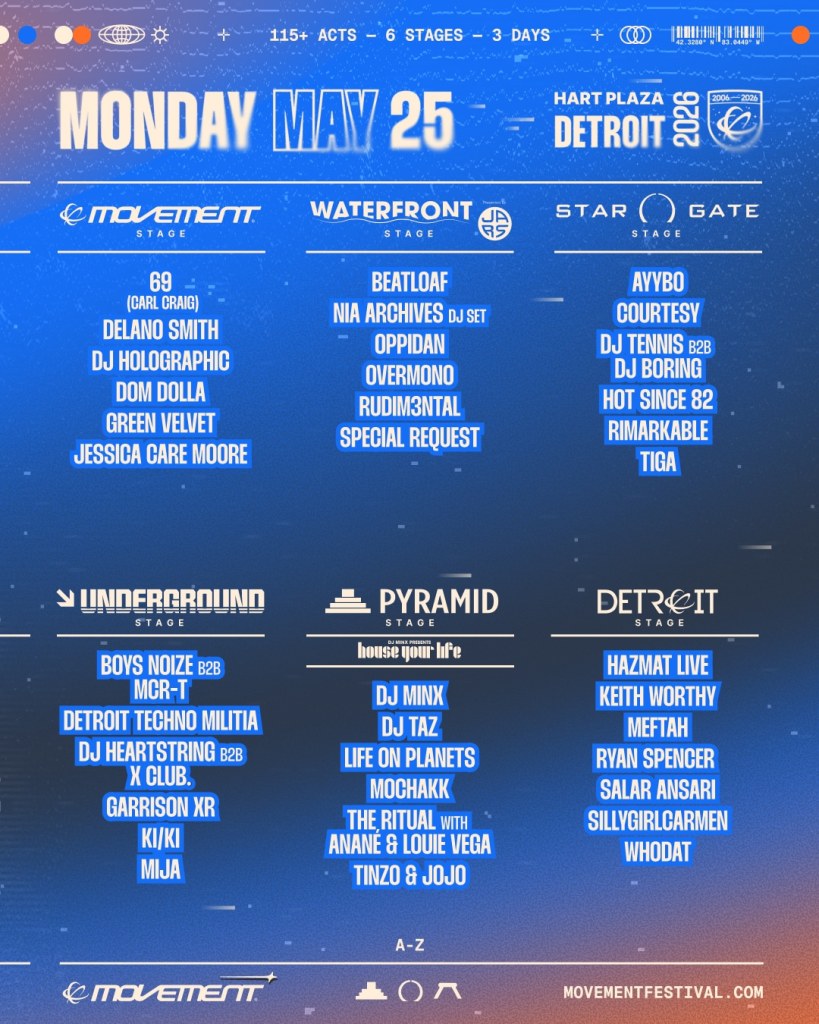 Movement 3 Movement Detroit 2026 Reveals Full Stage Lineup