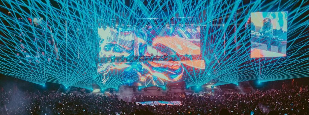 Subtronics Lasers Subtronics performing on stage with huge lasers