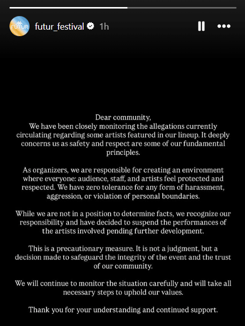 techno set suspenion Artist Allegations Prompt Tomorrowland & Futur Lineup Suspensions & Review